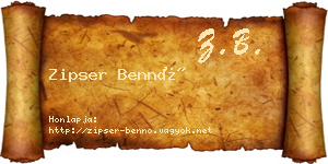 Zipser Bennó névjegykártya